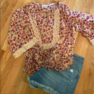Floral Bell Sleeve Top